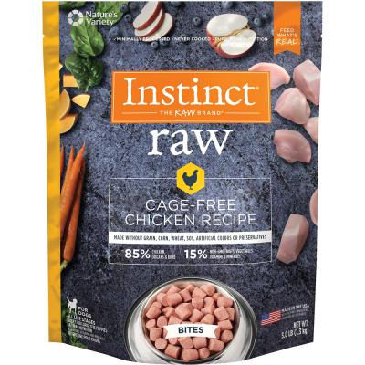 Instinct Frozen 85/15 Raw Cage-Free Chicken Recipe Bites 3 lb.
