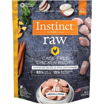 Instinct Frozen 85/15 Raw Cage-Free Chicken Recipe Medallions 3 lb.