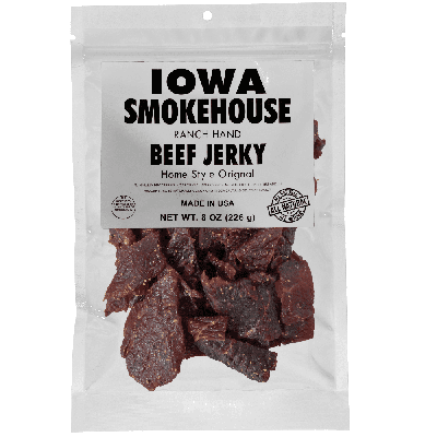Iowa Smokehouse Ranch Hand Beef Jerky Home Style Original 8 oz.