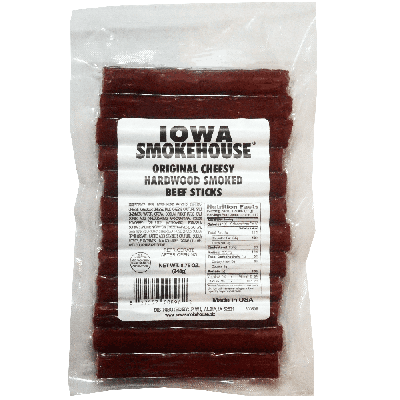 Iowa Smokehouse Cheesy Jalapeno Hardwood Smoked Beef Sticks 8.75 oz.