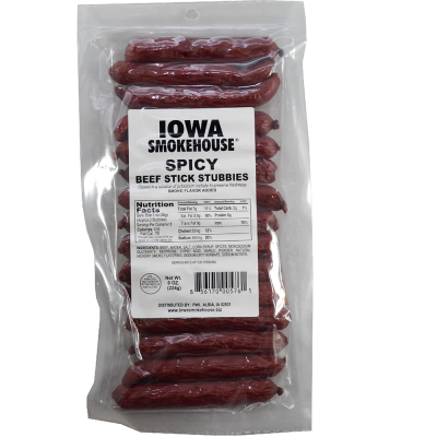 Iowa Smokehouse Spicy Beef Stick Stubbies 8 oz.