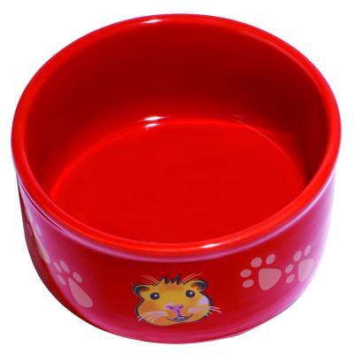 Kaytee Guinea Pig Paw-Print Ceramic Pet Bowl 4.25 In. Assorted Colors