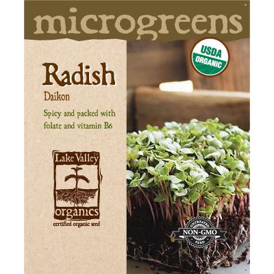 Lake Valley Seed Organic Microgreens Radish Daikon