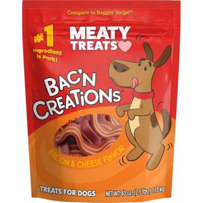 Meaty Treats Bac'n Creations Bacon & Cheese Flavor 40 oz.