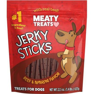 Meaty Treats Jerky Sticks Beef & Pepperoni Flavor 22.5 oz.