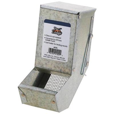 Pet Lodge Galvanized Feeder with Sifter Bottom & Lid 3 In.