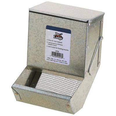 Pet Lodge Galvanized Feeder with Sifter Bottom & Lid 5 In.