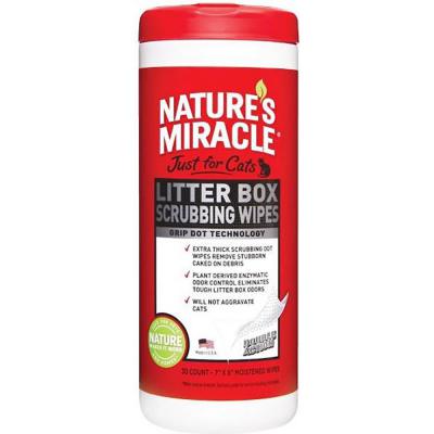 Nature's Miracle Cat Litter Box Scrubbing Wipes 30 Count