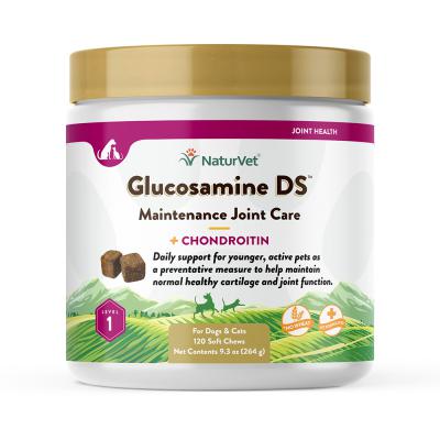 NaturVet Glucosamine DS Maintenance Joint Care Level 1 Soft Chews 120 Count