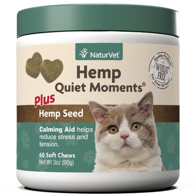 NaturVet Quiet Moments Plus Hemp Seed for Cats 60 Soft Chews