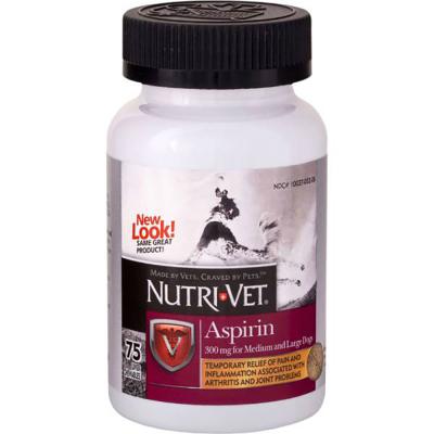 Nutri-Vet Aspirin Med & LG Dog 300 mg 75 Count