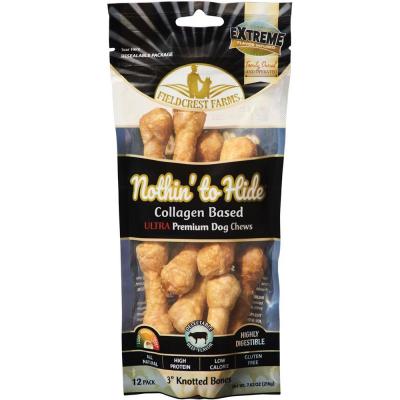 Nothin' To Hide 3 in. Knotted bones Beef 12 pack 7.62 oz.