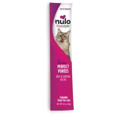 Nulo FreeStyle Perfect Puree Grain-Free Beef & Sardine Recipe Lickable Cat Treat .5 oz.