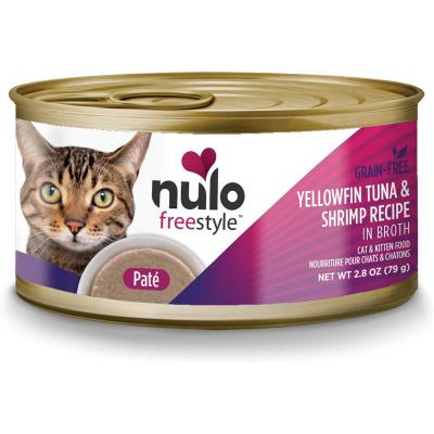 Nulo FreeStyle Cat & Kitten Pate Grain-Free YellowFin Tuna & Shrimp Recipe 2.8 oz.