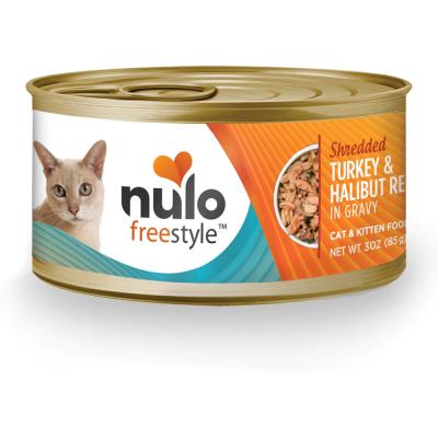 Nulo FreeStyle Cat Shredded Grain-Free Turkey & Halibut In Gravy Recipe 3 oz.