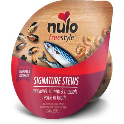 Nulo FreeStyle Cat & Kitten Signature Stew Grain-Free Mackerel, Shrimp, & Mussel Recipe 2.8 oz.