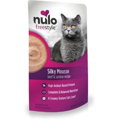 Nulo FreeStyle Cat Silky Mousse Grain-Free Beef & Sardine In Broth Recipe 2.8 oz.