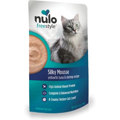 Nulo FreeStyle Cat Silky Mousse Grain-Free Yellowfin Tuna & Shrimp In Broth Recipe 2.8 oz.