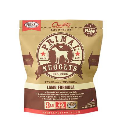 Primal Frozen Raw Nuggets Lamb Formula For Dogs 3 lb.