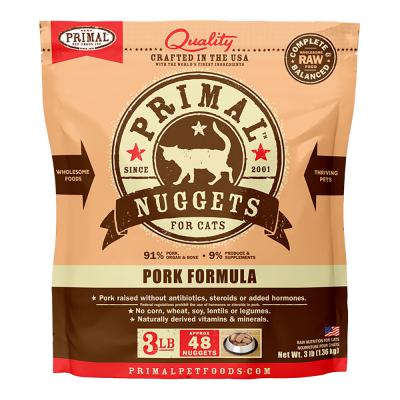Primal Frozen Raw Nuggets Pork Formula For Cats 3 lb.