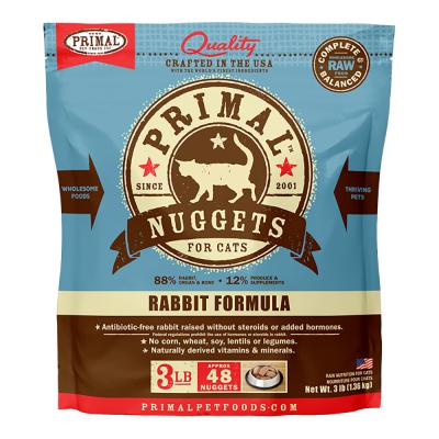 Primal Frozen Raw Nuggets Rabbit Formula For Cats 3 lb.