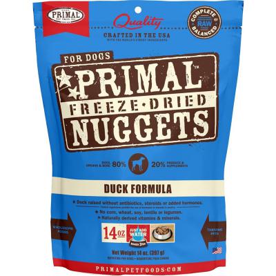 Primal Freeze-Dried Raw Nuggets Duck Formula For Dogs 14 oz.