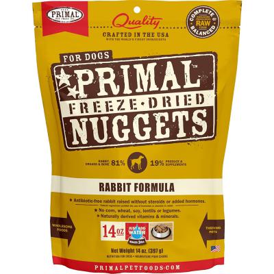 Primal Freeze-Dried Raw Nuggets Rabbit Formula For Dogs 14 oz.