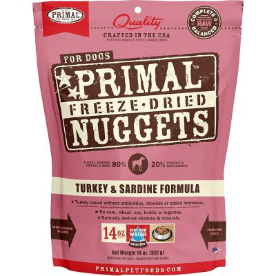 Primal Freeze-Dried Raw Nuggets Turkey & Sardine Formula For Dogs 14 oz.