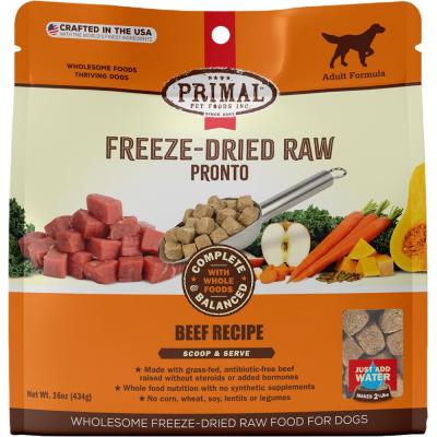 Primal Freeze-Dried Raw Pronto Beef Formula For Dogs 16 oz.