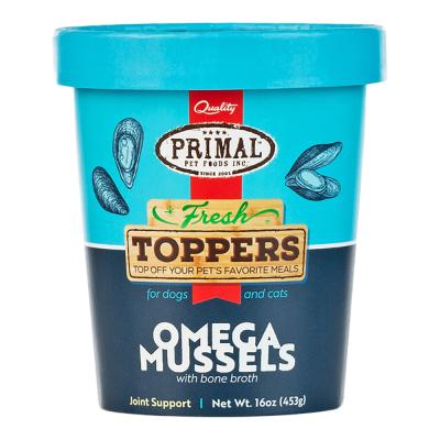 Primal Frozen Fresh Toppers Omega Mussels With Bone Broth Joint Support 16 oz.