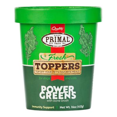 Primal Frozen Fresh Toppers Power Greens With Bone Broth Immunity Support 16 oz.