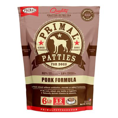 Primal Frozen Raw Patties Pork Formula For Dogs 6 lb.