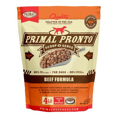 Primal Frozen Raw Pronto Beef Formula For Dogs 4 lb.