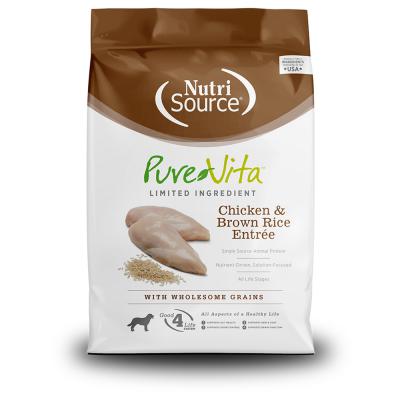 Pure Vita Limited Ingredient Chicken & Brown Rice Entree Dog Food 25 lb.