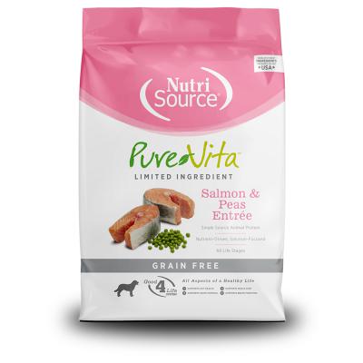Pure Vita Limited Ingredient Salmon & Peas Entree Grain Free Dog Food 25 lb.