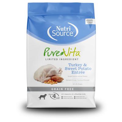 Pure Vita Limited Ingredient Turkey & Sweet Potato Entree Grain Free Dog Food 25 lb.