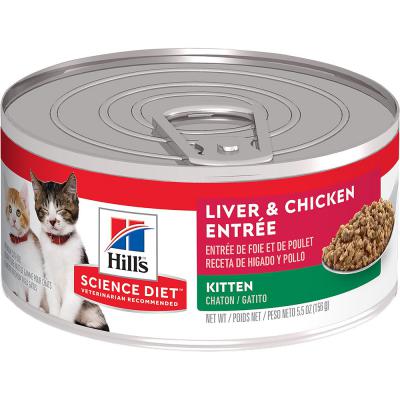 Science Diet Kitten Liver & Chicken Entrâˆ©â”�â•œe Cat Food 2.9 oz.