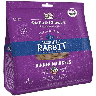 Stella & Chewy's Absolutely Rabbit Dinner Morsels Freeze Dried Raw Cat Food 3.5 oz.