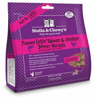STELLA & CHEWY FD YUMMY LICKIN' Salmon & CHCKN DINNER FOR CatS 3.5 oz.
