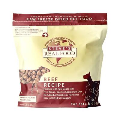 Steve's Real Food Freeze-Dried Raw Nuggets Beef Recipe Dog Food 1.25 lb.