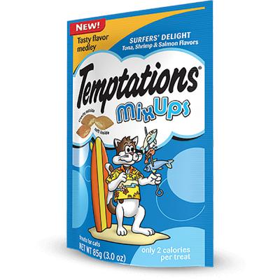 Temptations MixUps Surfers' Delight Tuna, Shrimp & Salmon Flavors 3 oz.