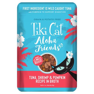 Tiki Cat Aloha Friends Wet Cat Food Tuna Calamari and Pumpkin 3 oz.