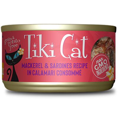 Tiki Cat Grill Wet Cat Food Makaha Grill Mackerel Sardine Calamari 2.8 oz.
