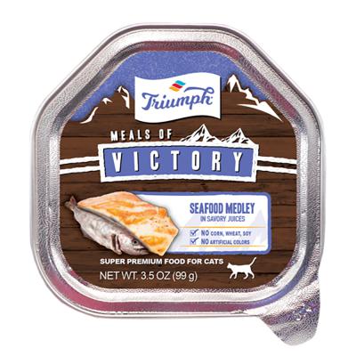 Triumph Meals Of Victory Seafood Recipe Wet Cat Food 3.5 oz. Cup