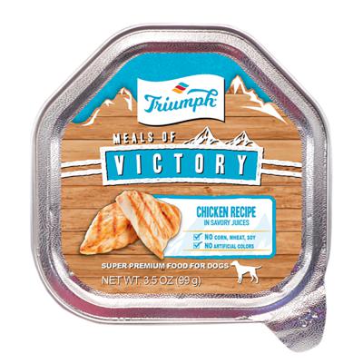 Triumph Meals Of Victory Chicken Recipe Wet Dog Food 3.5 oz. Cup