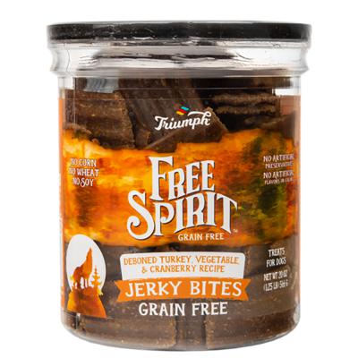 Free Spirit Grain Free Jerky Bites Turkey Vegetable & Cranberry Recipe 20 oz.