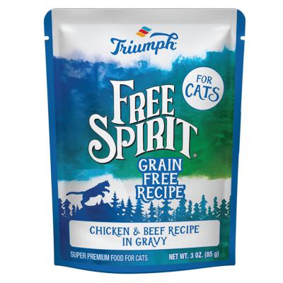 Free Spirit Cat Grain Free Chicken & Beef Recipe In Gravy Pouch 3 oz.
