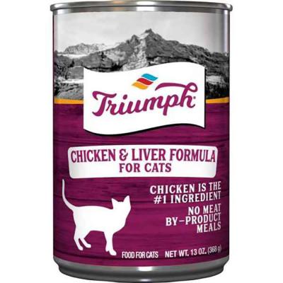 Triumph Chicken 'N Liver Formula Cat Food 13 oz. Case of 12