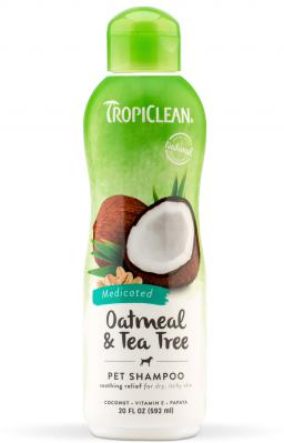 TropiClean Oatmeal & Tea Tree Medicated Itch Relief Shampoo for Pets 20 oz.