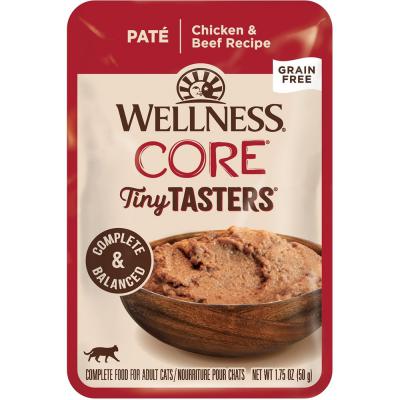 Wellness Core Tiny Tasters Chicken And Beef Pate Grain-Free Cat Food Pouch 1.75 oz.